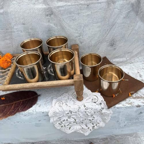 Set de 6 Copas de Bronce con Acabado Brillante