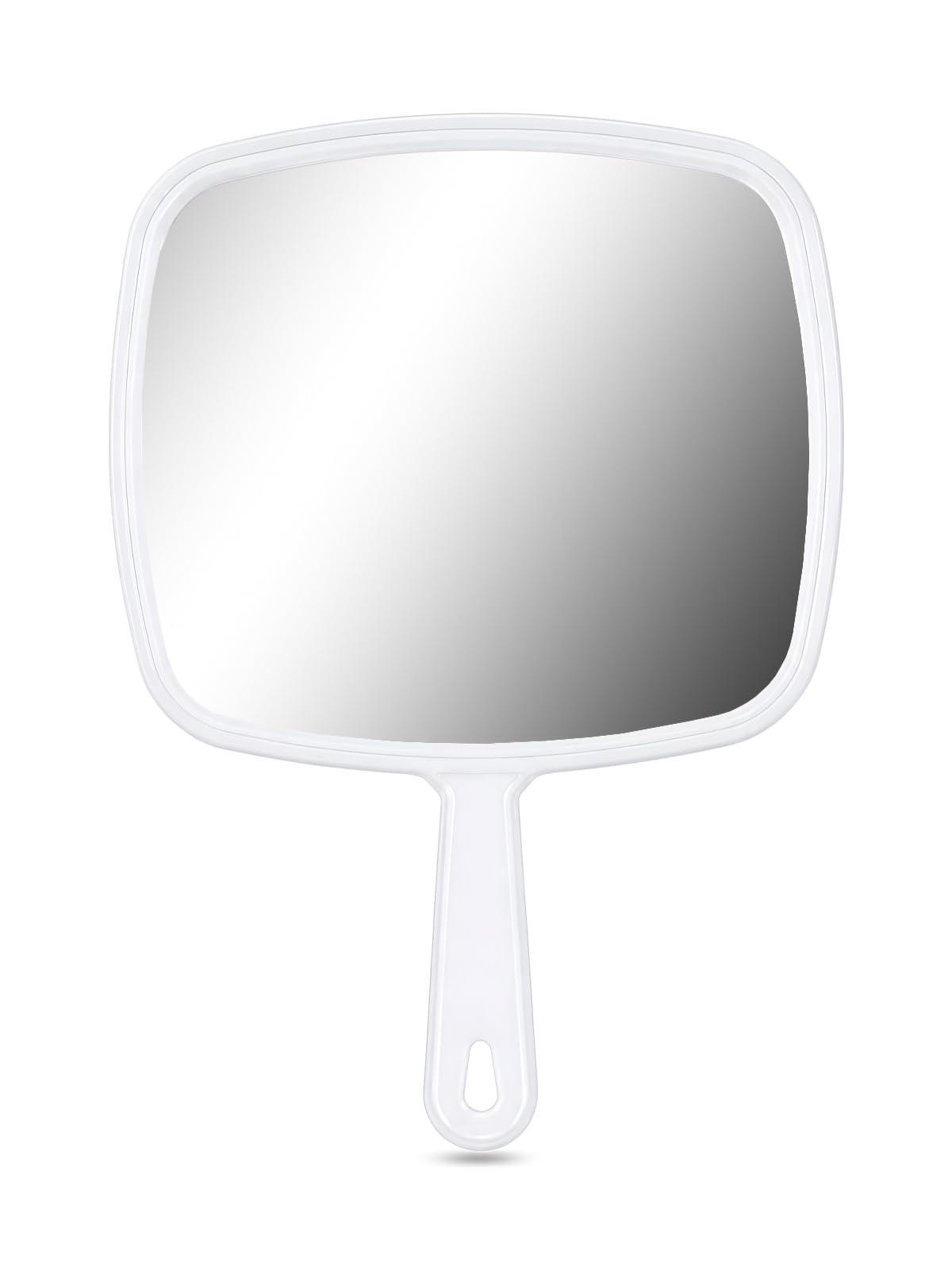 OMIRO 12.4" L x 9" W Hand Mirror, Square White Handheld Mirror with Handle