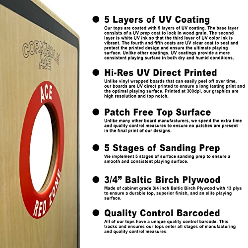 Cornholeace CA-BOARDS-USA-BURNT-WOOD Usa Flag Burnt Wood | Pro Cornhole Board Set thumb #2