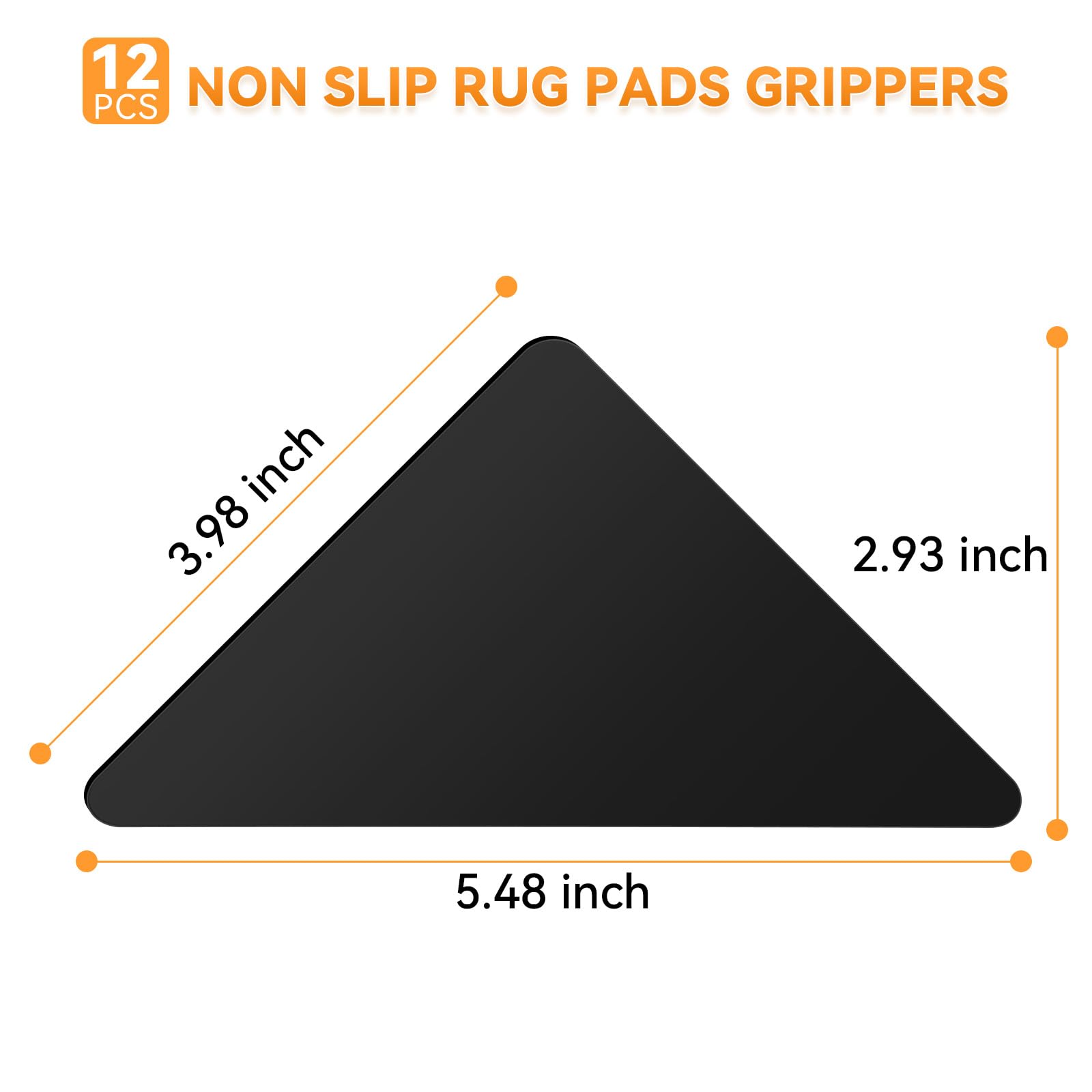 Lot de 12 rubans adhésifs antidérapants pour tapis en bois dur et carrelage, réutilisables pour tapis, autocollants double face pour garder les coins plats