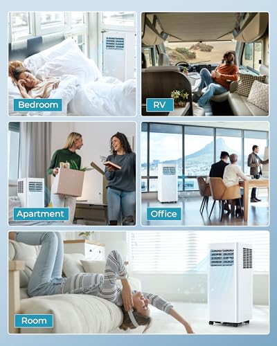 Image of EUHOMY Portable Air Conditioners 8,000 Btu, 3 in 1 Portable Cooling AC with Dehumidifier, Fan, Sleep Modes, AC Unit with Remote Control & 24H Timer for Bedroom, Rooms, Apartments up to 350 Sq.Ft.