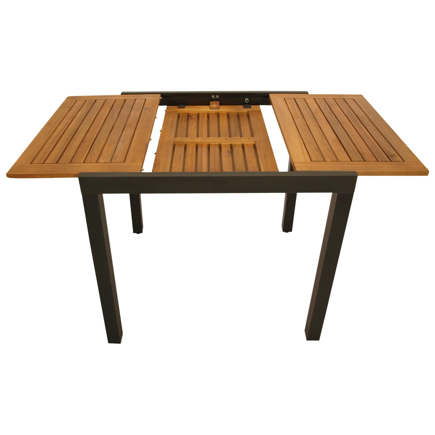 DEGAMO Gartentisch Balkontisch Vicenza aus Akazienholz und Aluminium, Ausziehbar 80/120x70cm, Anthrazit, FSC-Zertifiziert