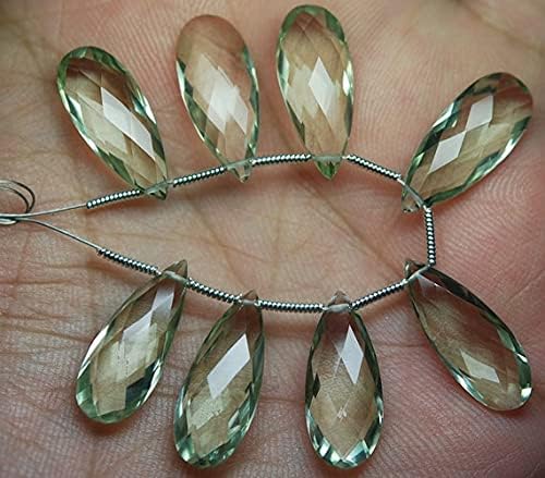 Améthyste verte AAA briolette poire 20x8mm pour bijoux d'exception