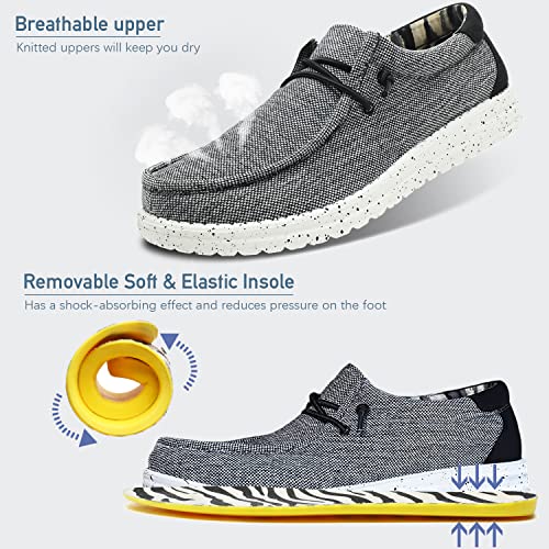 Image of JSWEI Men's Machine-Washable Summer Loafers Lace Up Casual Slip-On Shoes Lightweight Comfortable Soft Sole WalkingTraveling, Beach, Gifts for Men Shoes Loafers Stretch