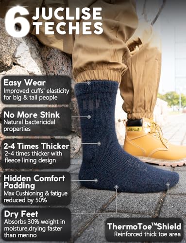 Alpaca Wool Crew Socks Men and Women,Thick Thermal Winter Cold Weather Hunting Hiking,Moisture Wicking Cushioned4