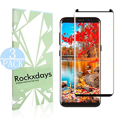 [3-Pack] Samsung Galaxy S8 Screen Protector , Linboll [No Bubble][Case-Friendly][3D coverage] PET HD Screen Protector Film for Samsung Galaxy S8 Black