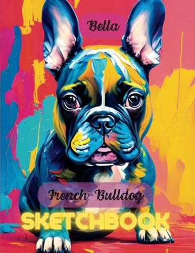 Sketchbook: Sketch Book French Bulldog Bella Notebook for Drawing Writing Painting Sketching Doodling for Kids Abstract Dog Cover Cute Animals: Large Blank Pages