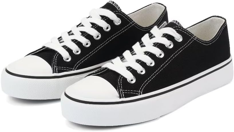 JUDIS Women’s Lace Up Canvas Shoes Low Top Fashion Sneakers Casual Tennis Walking Shoes