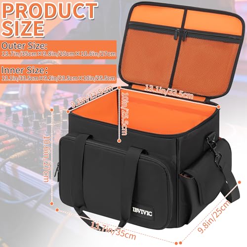 Image of IBVIVIC DJ Cable File Bag with 6 Detachable Dividers High Capacity Gig Cable Bag for Cords,DJ Gear,Sound Instrument and Accessories