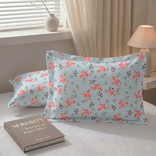 Image of VAS COLLECTIONS Cotton Pillow Cover Set of 2 (17x27 Inches) | Ultra Soft Breathable Pillow Cases for Bed | Skin Friendly, Fade Resistant & Comfortable Pillow Covers for Bedroom Decor (Light Pink)