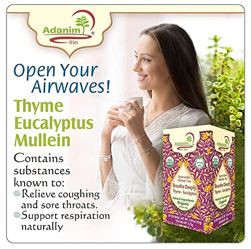 Adanim Bio Eucalyptus Thyme + Vitality Herbal Tea Sampler Gift Box #TOP5