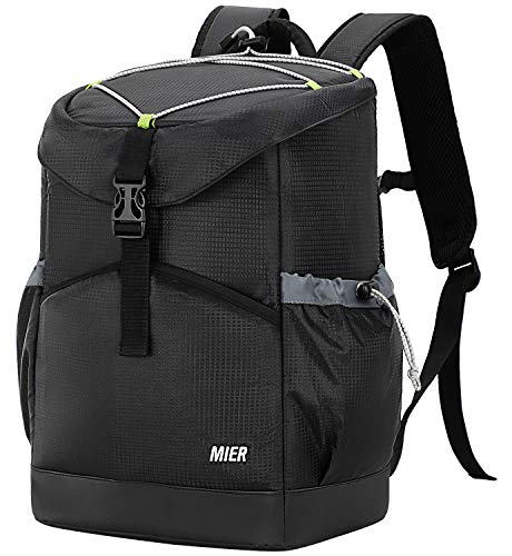 Mier Insulated Leakproof Cooler Backpack Bag Large Capacity Stylish Picnic Lunch Cooler For Men, Women, 30 Can, Black #TOP12