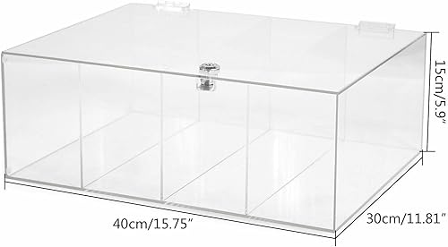 Miniatura 2 de Vitrina de acrílico con cerradura de 4 niveles transparente de acrílico cuboide para encimera, soporte organizador a prueba de polvo para