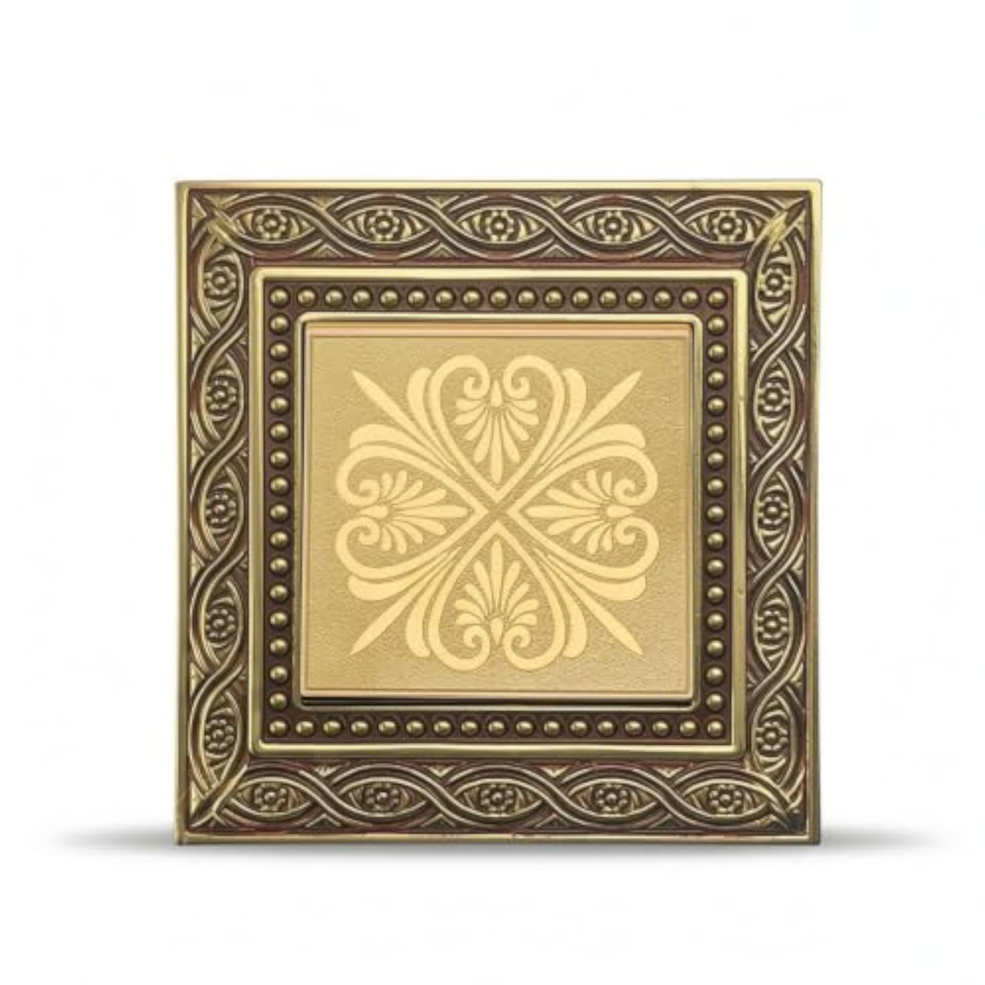 Antique-Style Floral Switch Plate with Brass-Colored Faceplate