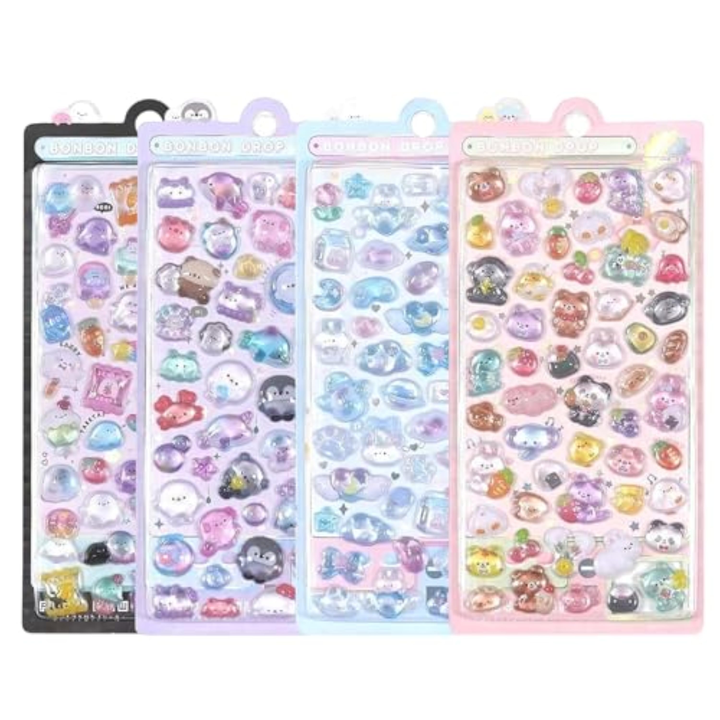 Auroriel 4 Blatt 3D Puffy Sticker 200+ Kawaii Harz Deko Sticker Para Funda De Teléfono, Cuaderno, Scrapbooking, Estilo Jardín De Infancia, Regalo, Diario, Portátil, Botel