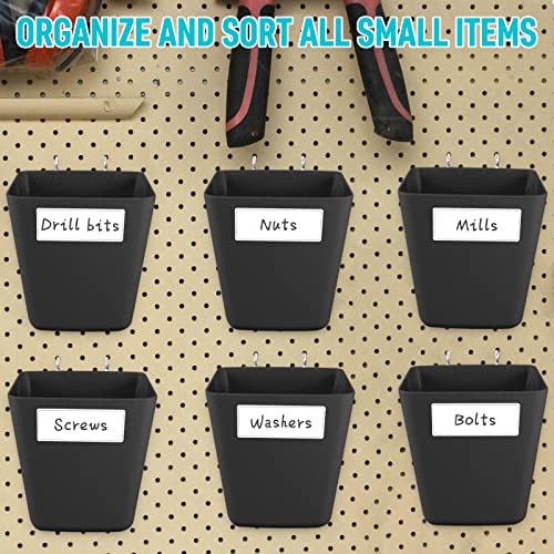 Caixa de armazenamento grande com 6 ganchos, caixa quadrada em forma de caixa com pegboard acessório