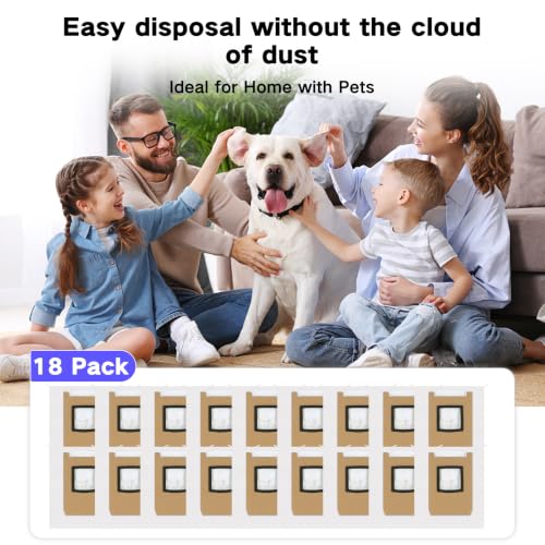 Image of 18 Pack E25 Replacement Vacuum Bags Compatible with Eufy E25 Omni /E28 Omni /C28 Omni Clean Base Automatic Dirt Disposal Bags