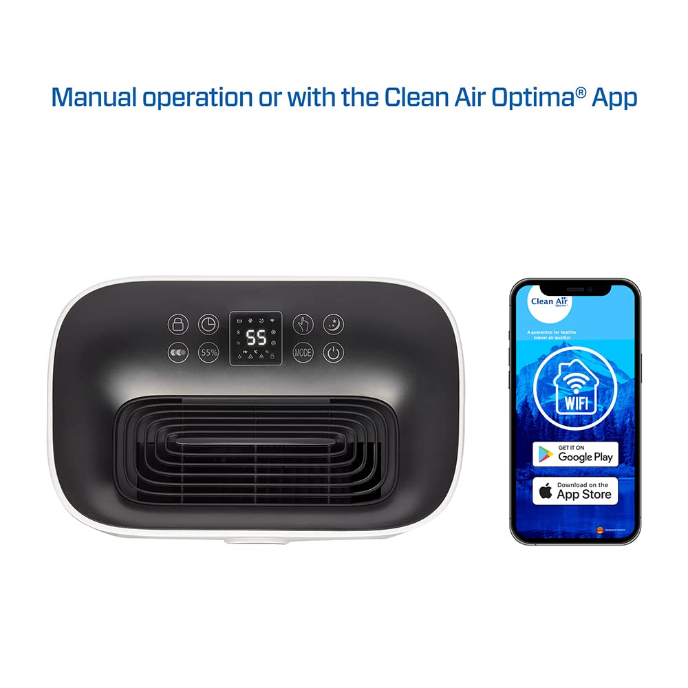 Clean Air Optima CA-705 Smart - 2 en 1: Deshumificador y purificador de aire - Ideal para 50 m²/125 m³ - Rendimiento hasta 16 litros/día