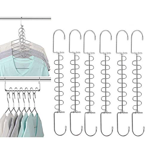 YGZN Magic Kleiderbügel Multi Function Metal Platzsparender Kleiderbügel Organizer Wandschrank 6 Stück Cover