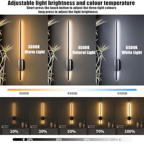 Aplique de pared LED de 100cm recargable con sensor de movimiento para el salon blanco 2