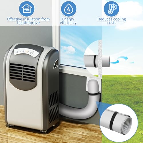 Image of Outus 4 Pcs Air Conditioner Hose Cover Wrap - Ac Hose Duct Vent Insulation Sleeve Insulated Cover for Portable Ac for 5 inch & 5. 9 inch Diameter 60 inch Long Exhaust Hoses Tube (Gray)