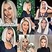 21AE Ombre Platinum Blonde Wig Human Hair with Dark Roots 10 Inch Straight Bob Ash Blonde Lace Front Wigs for White Women 13x4 HD Lace Frontal Pre plucked 150% Density