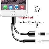 Seekermaker Braided 2 in 1 Lightning to 3.5mm Headphone Jack Adapter Charger Cable Converter For iPhone7 7plus