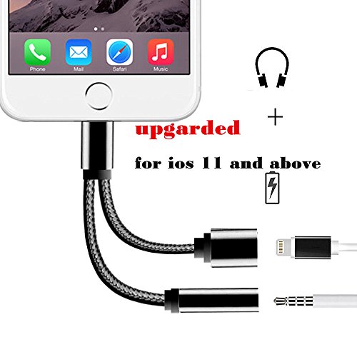 Seekermaker Braided 2 in 1 Lightning to 3.5mm Headphone Jack Adapter Charger Cable Converter For iPhone7 7plus