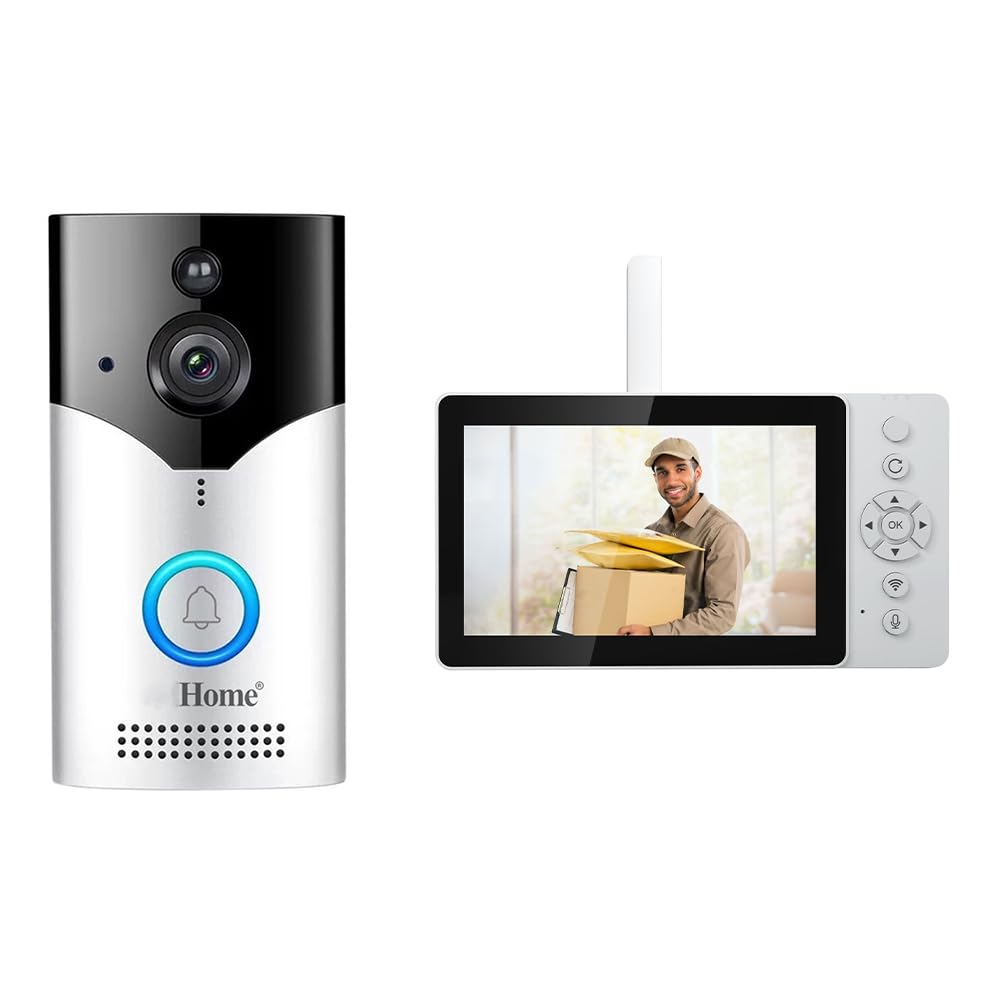 SH054 - Timbre inalámbrico WiFi con pantalla de 5 pulgadas, 4 MP, 1440p, gran angular de 120 grados, cámara de video para puerta