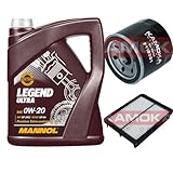 EISENFELS Inspektionspaket enthält 5 Liter Motoröl Legend Ultra 0W-20 Ölfilter Luftfilter für 2 DJ DL 1.5 SKYACTIV-G M Hybrid