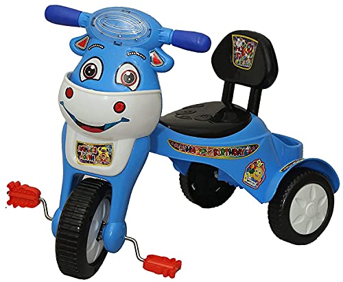Image of M Panda Baby Product Toyboy Multinational Musical Happy Birthday Baby Tricycle (Blue - Black) Panda Rider for Kids, Cycle for Kids