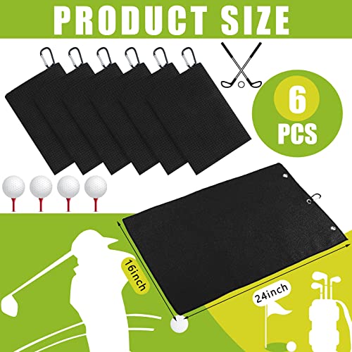 Serviette de golf microfibre Cindeer lot de 6 avec clip robuste noir - 4