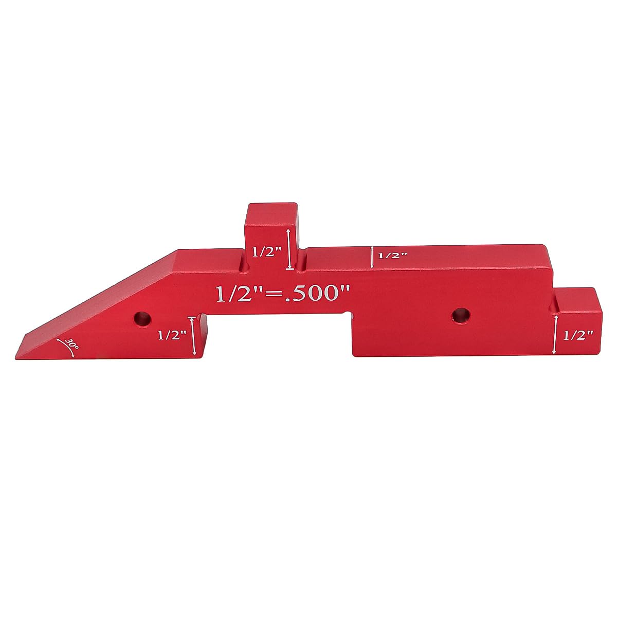 Bloques de configuración de precisión de 7 Piezas, Barras de configuración de Mesa de enrutador, Juego de medidores de Altura de Aluminio para Sierra de Mesa de enrutador (Rojo)