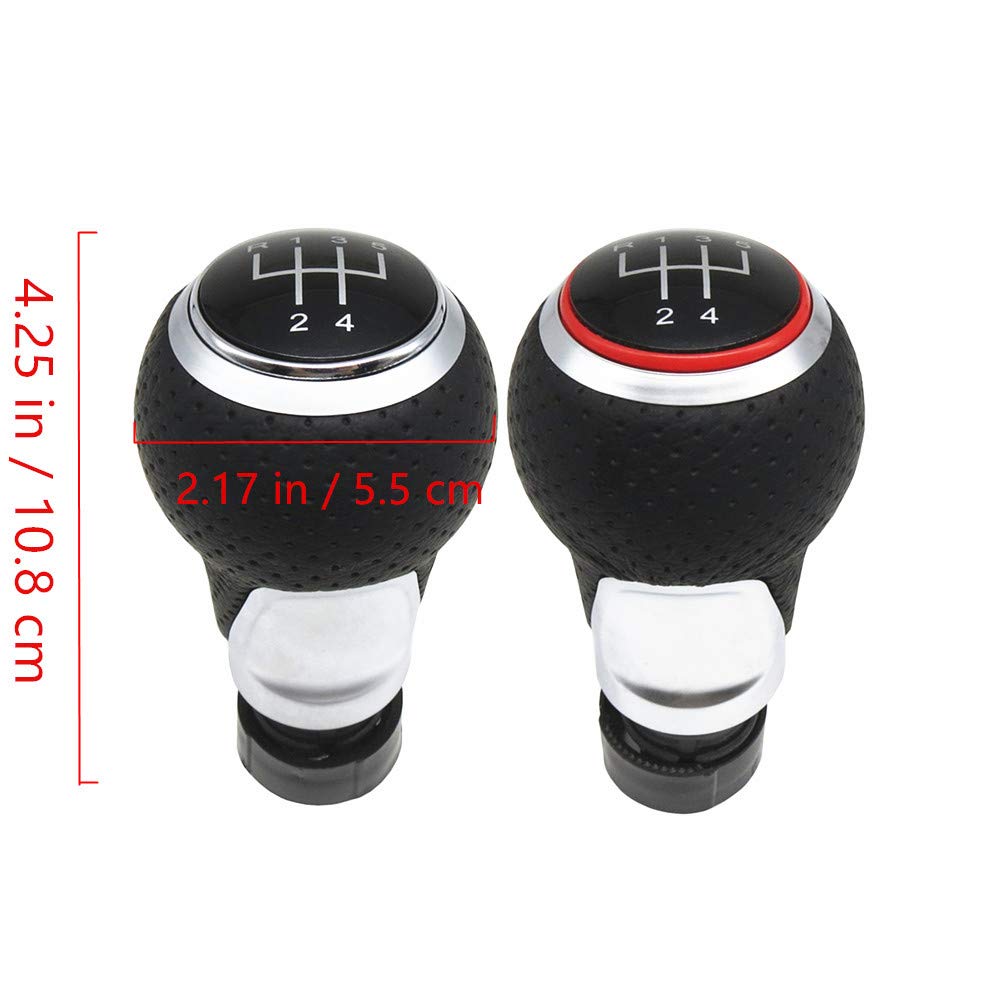 Pomos de palanca de cambios para Au-di A4 B8 S4 8K A5 8T Q5 8R Seat Leon MK1 Ibiza 6J Golf MK4 MK5 Passat B5 B6 Octavia, MT 5 Velocidades Negro