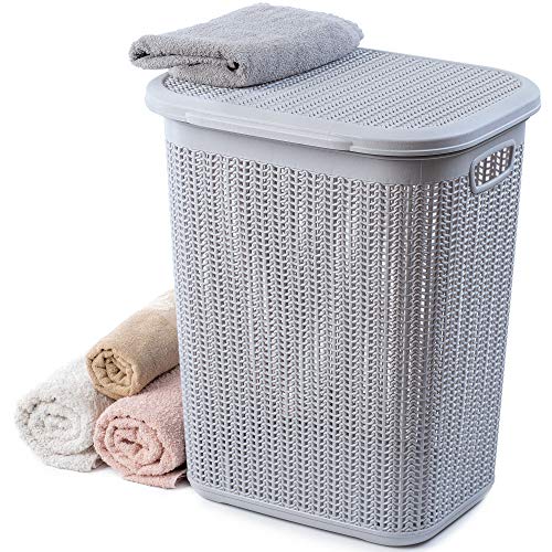 KADAX Laundry Hamper 50 L, Plastic Laundry Bin with Lid and Handles, Lightweight Laundry Basket for Bathroom and Laundry Room (Grey) - Image 6