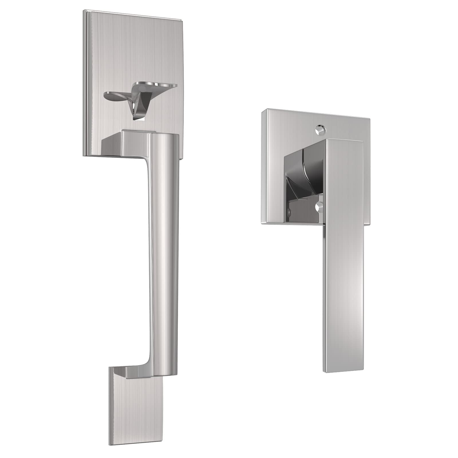 Photo 1 of *Used/Damaged* YYTDZSW Front Door Handle, Single Cylinder with Door Lever (Satin Nickel Finish)