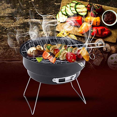 Grill Bbq Z Nieprzywierającą Powierzchnią Składany Grill Węglowy Mini Okrągły Grill Na Zewnątrz Na Kemping Piknik Narzędzia Do Grillowania