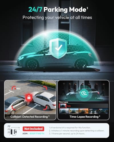 Image of BOTSLAB G300 Plus 4K Dual Dash Cam Front and Rear [2026 Upgraded], STARVIS 2 Sensor, 64GB Card Included, Voice Control, 5GHz WiFi Dashcam Front and Rear Camera, GPS,WDR Night Vision,24H Parking Mode