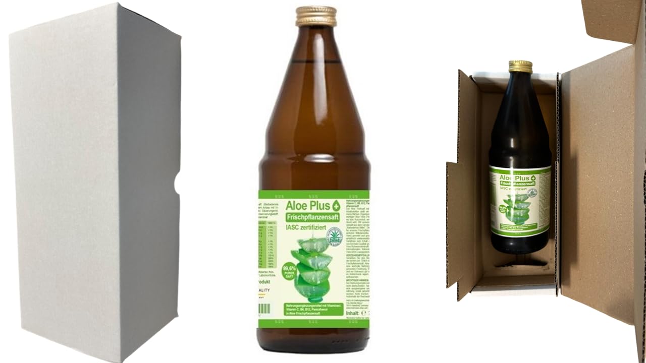 Aloe Vera, PURER SAFT 99.6% | IASC zertifiziert, 750ml | mit Vitamin C, B5,  B6, Biotin, B12 | Nahrungsergnzung, Premium Qualitt | in einer ...