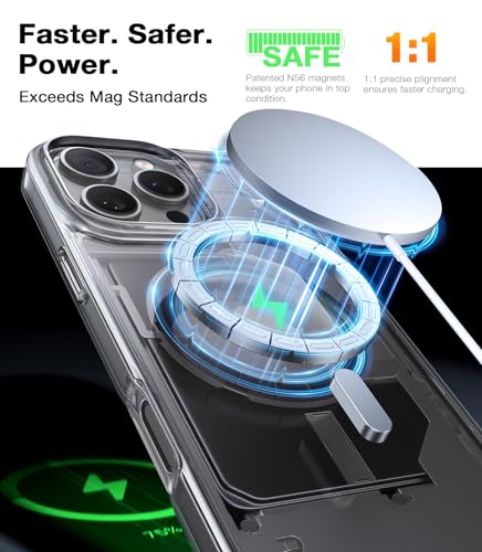Image of TORRAS Magnetic Shockproof for iPhone 16 Pro Max Case, [Compatible with MagSafe][Military-Grade Drop Tested] Translucent Slim Protective Case for iPhone 16 Pro Max Anti-Fingerprint Anti-Scratch, Clear