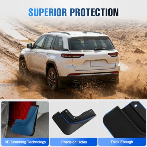 Image of Nilight Mud Flaps Splash Guards for Jeep Grand Cherokee 2022-2026 | No Drilling Precision Fit, Heavy Duty All Weather Protection, Front & Rear Set