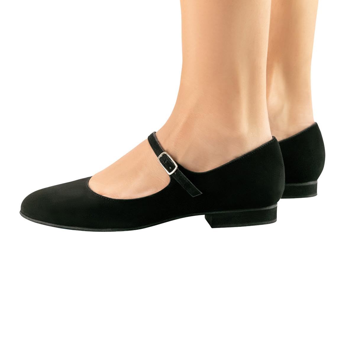 Werner Kern Damen Tanzschuhe Vega - Veloursleder Schwarz - Normalweite - 1,5 cm Micro-Heel Absatz - Rauledersohle - Made in Italy