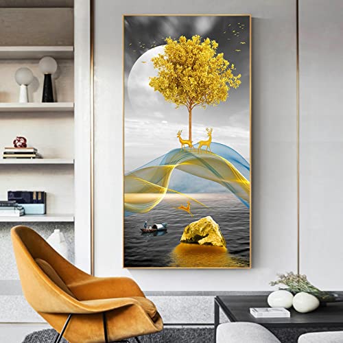 Tableau Abstrait Grand Format pour Habiller un Grand Mur de Salon Vide - 2