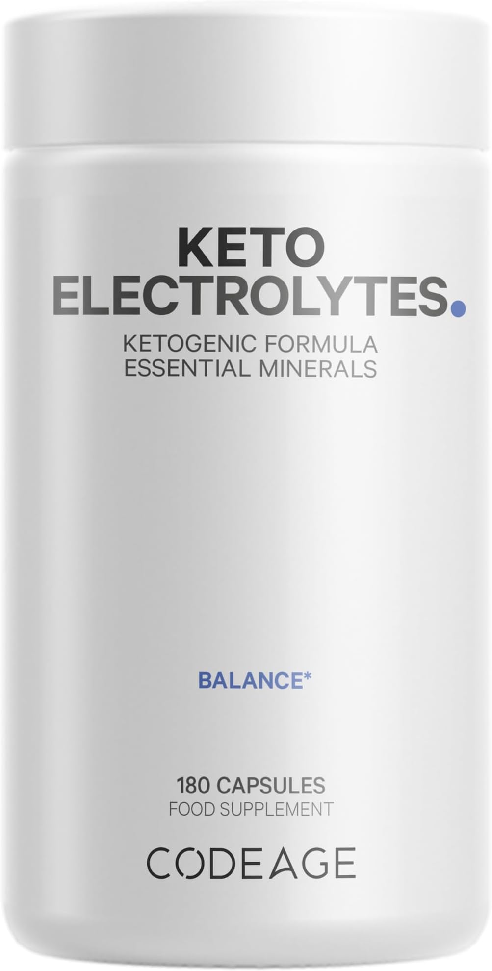 Keto Electrolytes Supplement โ Vegan Electrolyte Tablets w Magnesium, Potassium, Calcium & Salt - Electrolyte Powder Salt Pills & Drink Hydration Supplements โ Non-GMO, Keto Diet -180 Capsules