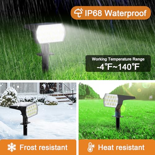 WELALO Solar Spot Lights Outdoor, [10 Pack/65 LED/3 Modes] Solar Landscape Spotlights, Solar Powered Security Lights, IP68 Waterproof Wall Lights for Outsides Walkway Yard Garden Driveway(Cool White) by WELALO - Image 4