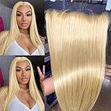 Jessica Hair Ear To Ear 13x4 HD Lace Frontal Closure Brazilian Straight Human Hair Frontal 180% Density Brazilian Virgin Straight Hair Frontal Closures 613# Color(14 Inch)