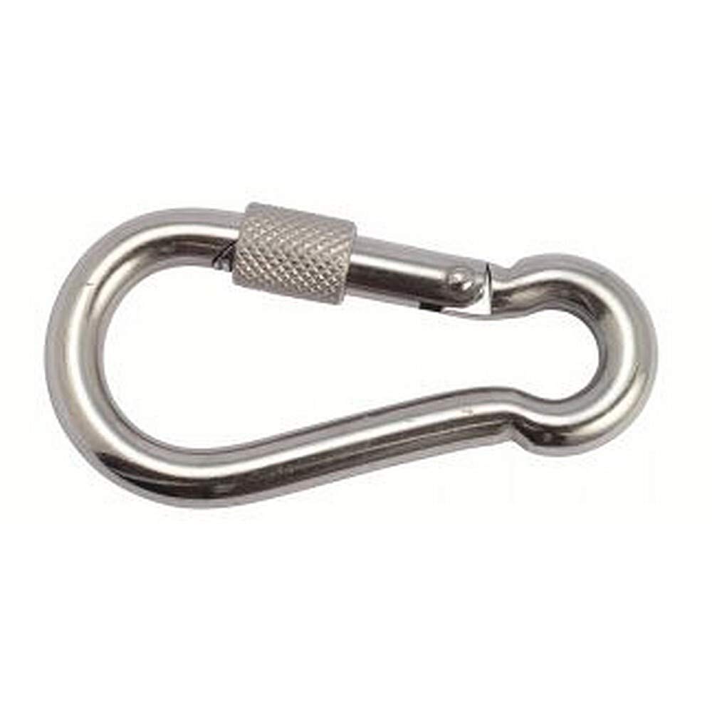 Mosquetón con tuerca de seguridad (5 unidades, acero inoxidable, A4)