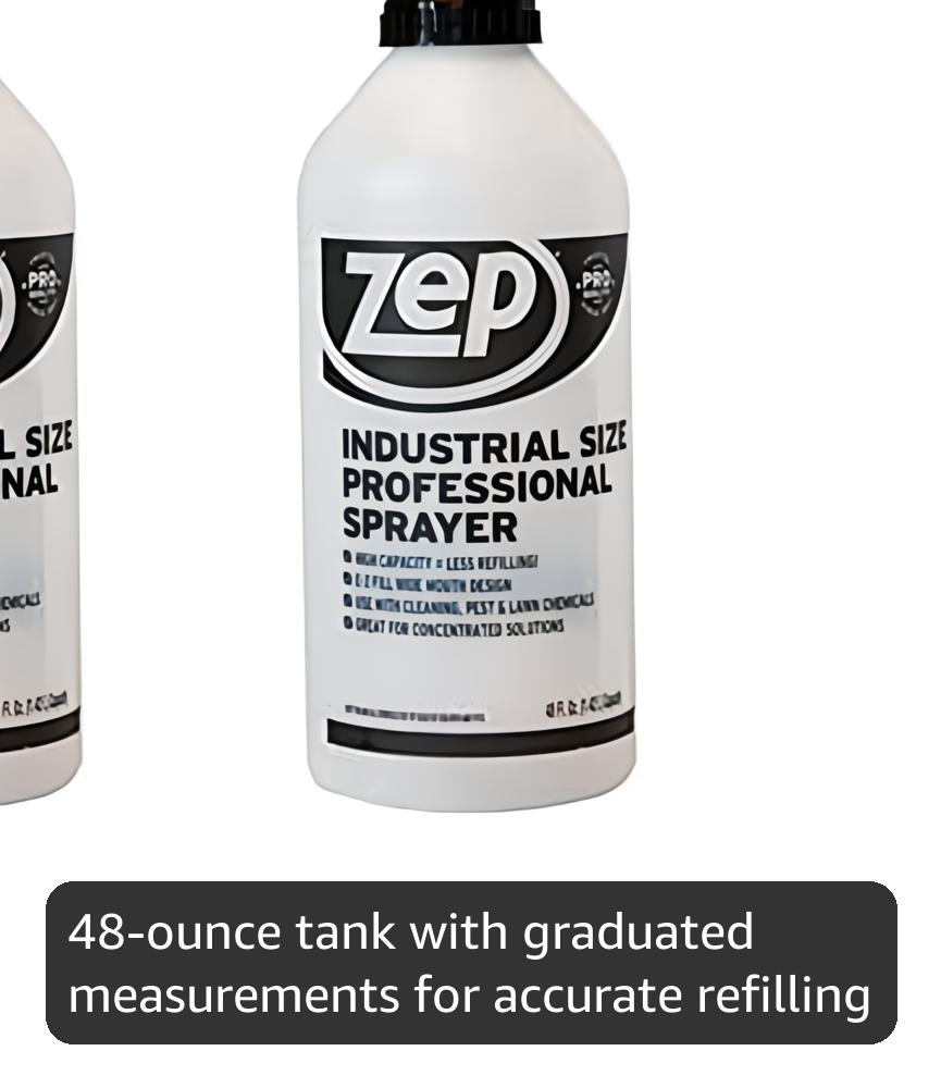 Zep Industrial Sprayer Bottle - 48 Ounces C32810 - Up to 30 Foot