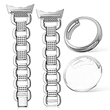 Bracelets de rechange pour montre - le bracelet en métal de style maillon a des trous, ce qui le rend plus respirant, résistant à la transpiration et léger, bracelets de montre bling