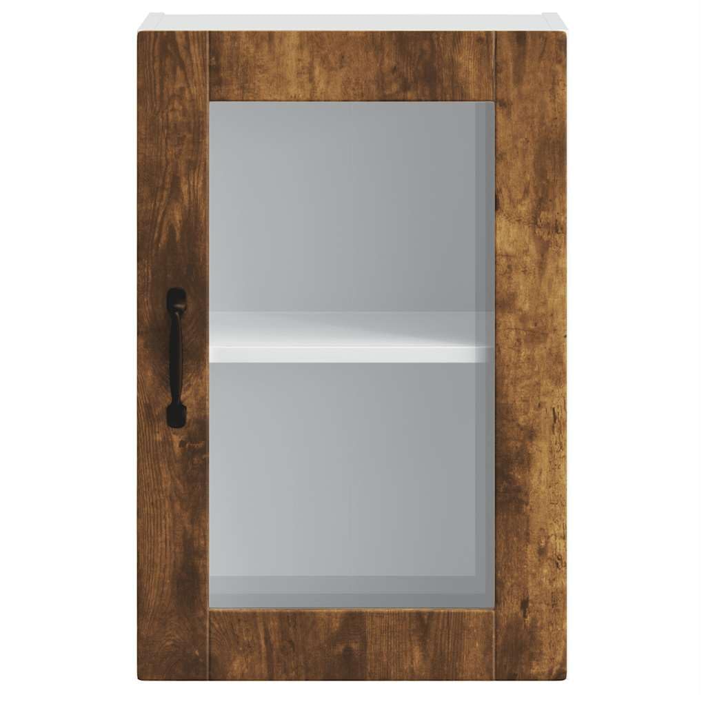 Genérico Armario de Pared para Cocina Puerta Cristal Porto Roble Ahumado,Mobiliario,Armarios y Almacenamiento,Armarios de Cocina,854012
